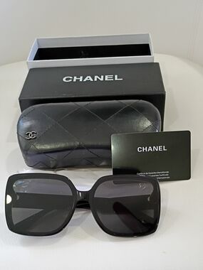 CHANEL Oversized Square Sunglasses in Black